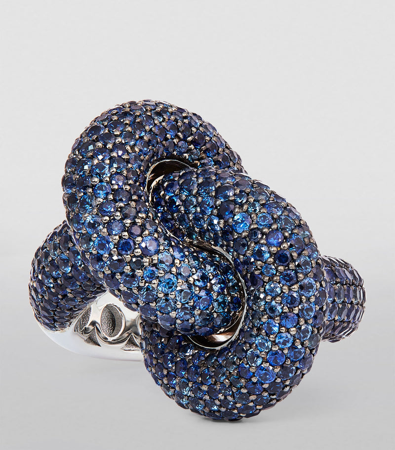 Engelbert White Gold and Sapphire Ring Size 53 - British product