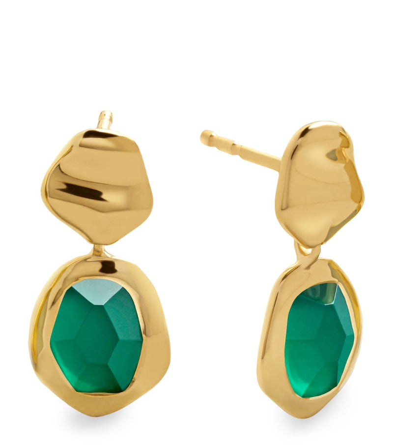 Monica Vinader gold vermeil and onyx Odyssey earrings (British brand)