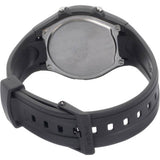 Casio analogue watch with alarm and black resin strap (British brand)