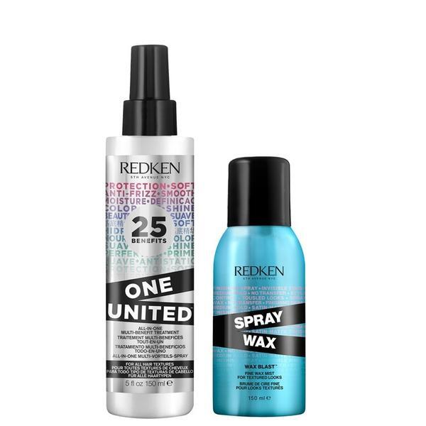 Redken One United multi-benefit treatment and spray wax duo 150ml, imported from the UK