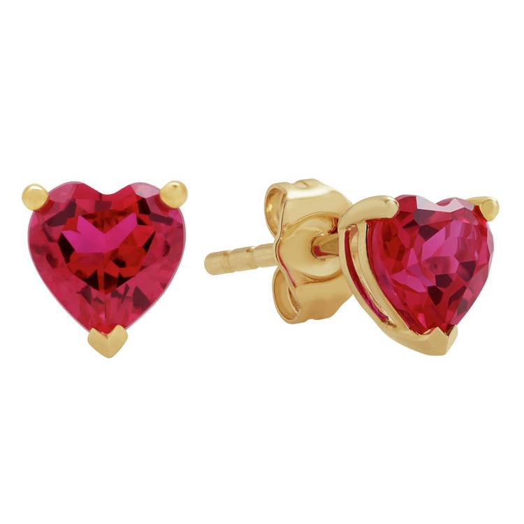 Revere ruby heart stud earrings, imported from the UK