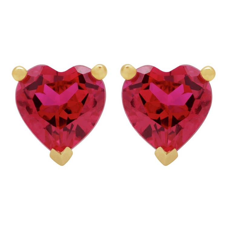 Revere ruby heart stud earrings, imported from the UK