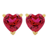 Revere ruby heart stud earrings, imported from the UK