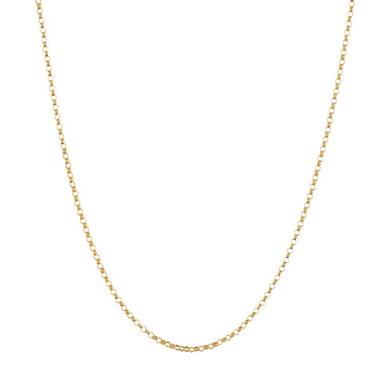 Revere 9ct yellow gold fine round belcher chain 20 inch (British brand)