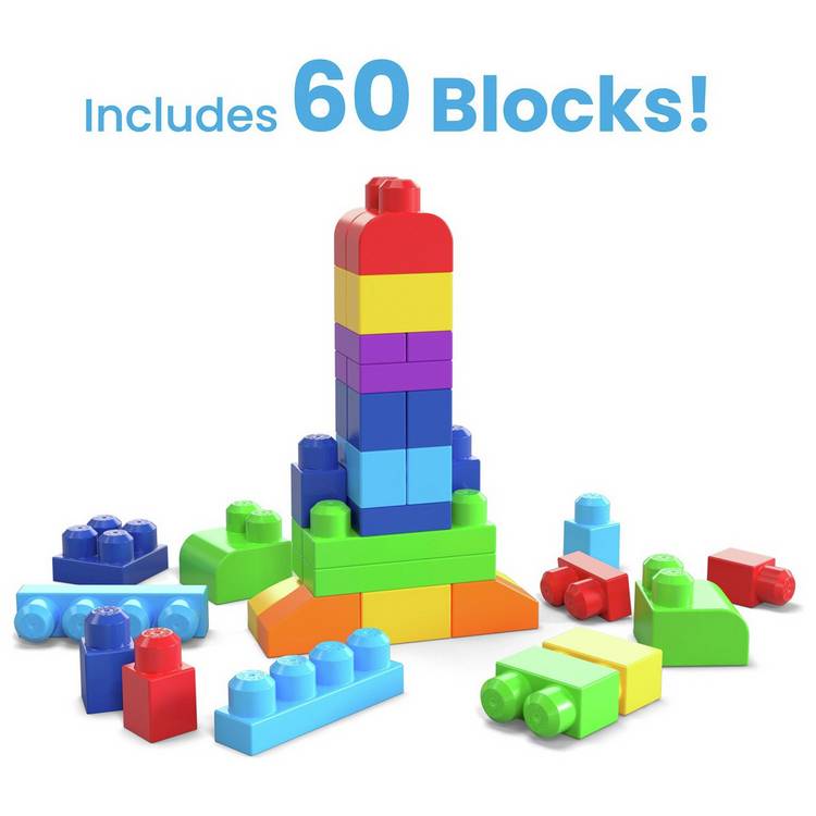 Mega Bloks building blocks First Builders Big Building Bag 60 piece, UK version