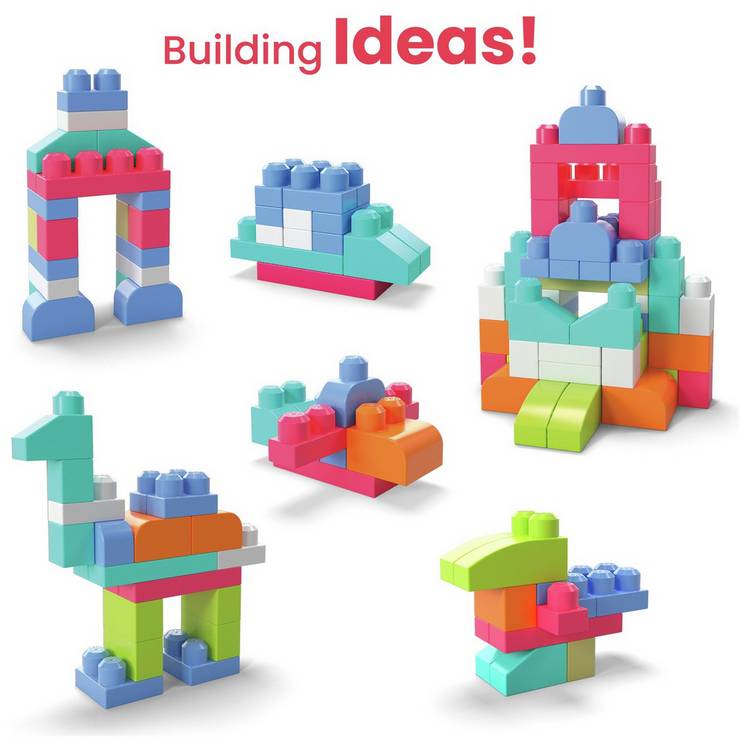 Mega Bloks building blocks bag pastel 60-piece, imported from the UK
