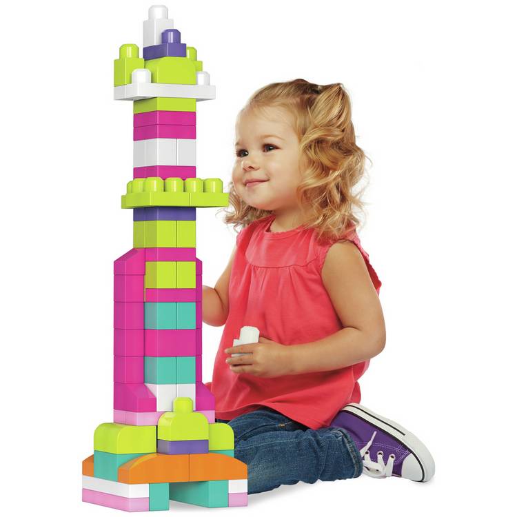 Mega Bloks building blocks bag pastel 60-piece, imported from the UK