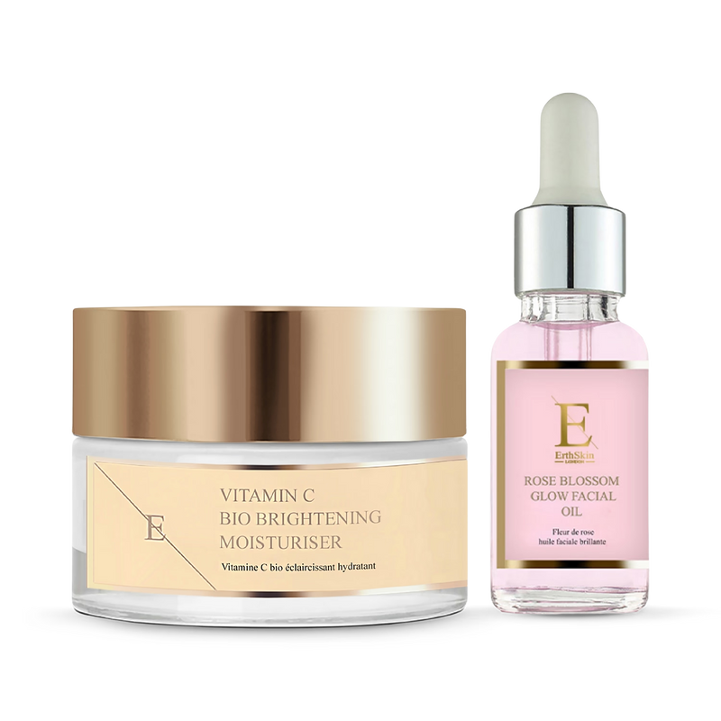 Erth Skin London facial oil and moisturiser duo, UK version