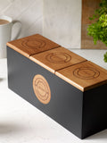 Bronx Wood Black Storage Jar for tea, coffee, and sugar (British brand)