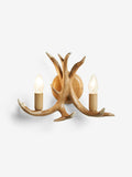 Antler wall light, natural wood-effect finish (British brand)