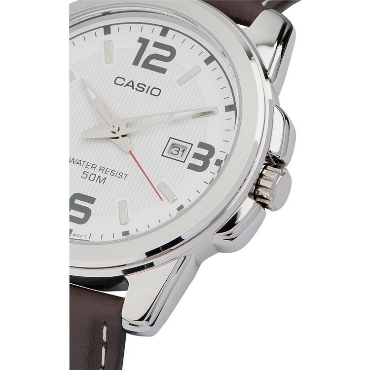 Casio watch brown genuine leather strap, imported from the UK