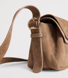 Sandro Paris Le Mambo cross-body bag in suede, imported from the UK