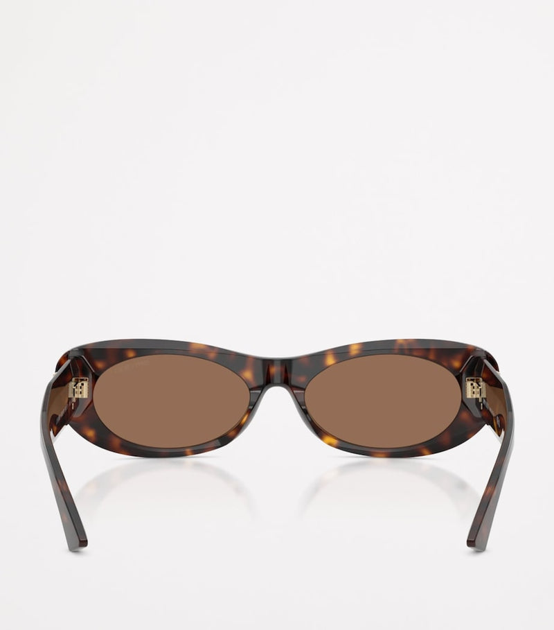 Jimmy Choo Havana oval sunglasses with crystal logo (British brand)