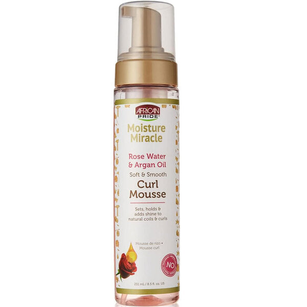 African Pride curl mousse rose water argan oil, imported from the UK