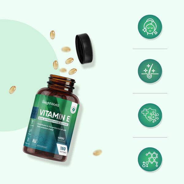 WeightWorld Vitamin E 400IU 180 softgels (British brand)