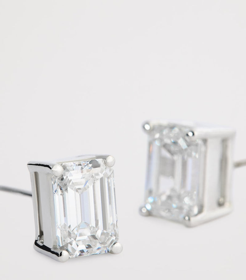 Harrods white gold diamond stud earrings 1.00ctw (British brand)