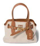 Miu Miu Aventure top-handle bag canvas leather - British product