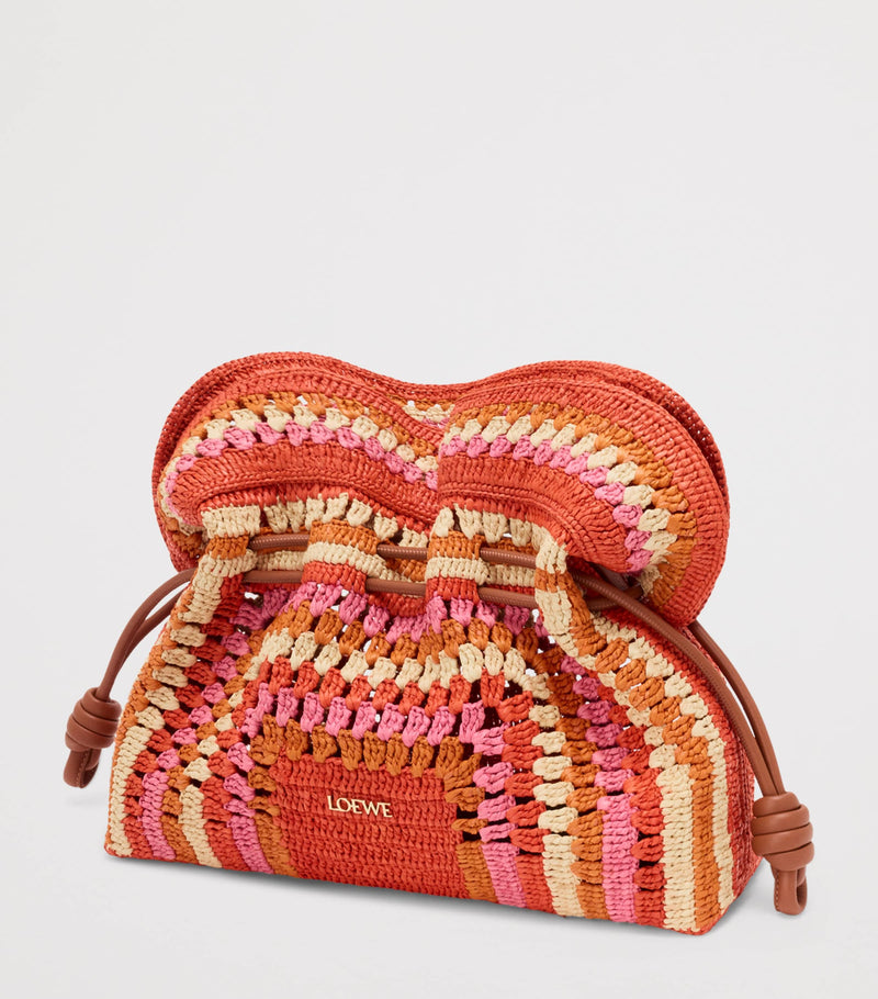 LOEWE medium raffia flamenco clutch from Spain, UK version