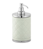 Riviere quilted leather Alghero diamonds soap dispenser with golden accents, 18cm height, imported from the UK