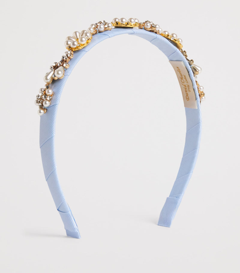 David Charles diamanté and faux pearl-embellished headband - British product