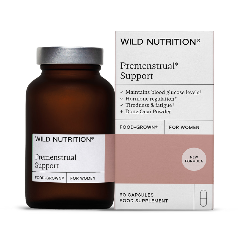 Wild Nutrition Food Grown Premenstrual Support 60 Capsules (British brand)