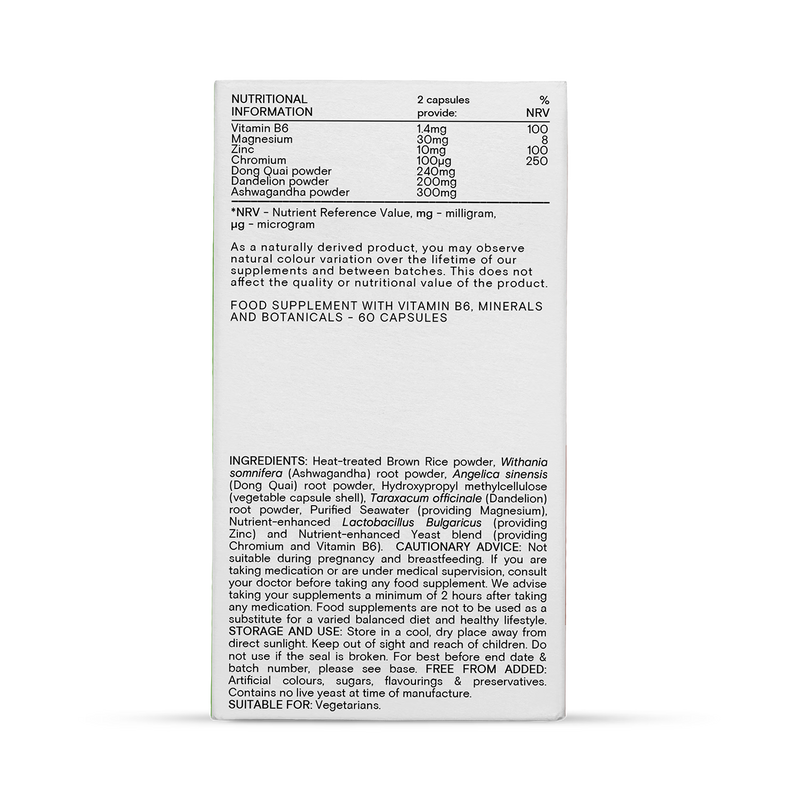 Wild Nutrition Food Grown Premenstrual Support 60 Capsules (British brand)