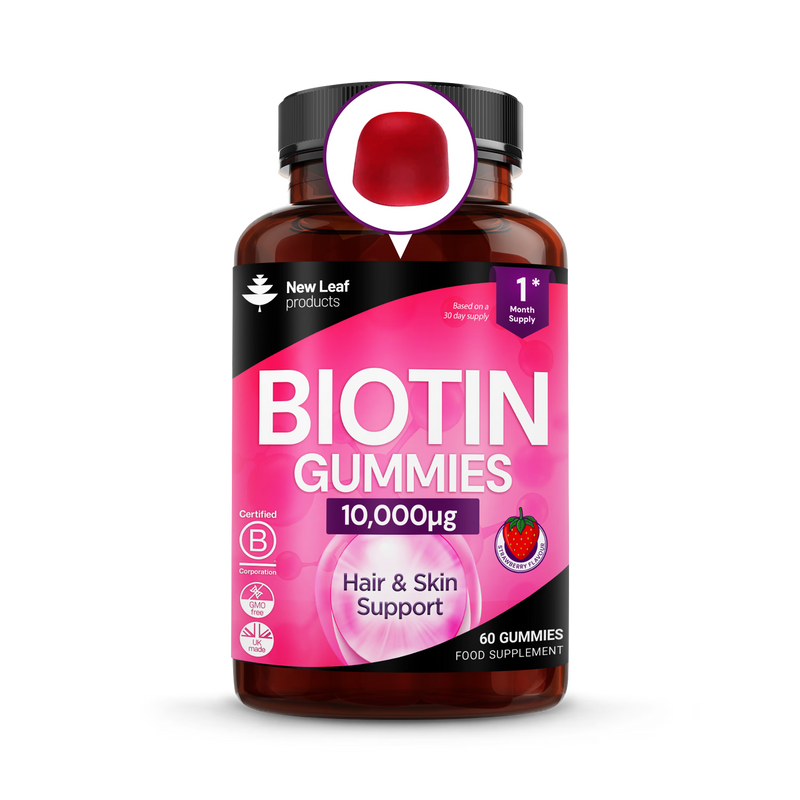 New Leaf Products Biotin Vitamin B7 gummies 60 count - British product
