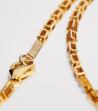 Suzanne Kalan 18kt yellow gold block chain necklace, UK version