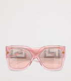 Versace blush pink crystal-embellished rectangle sunglasses, UK version