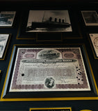 Leipzig Galleries Titanic survivor autograph and coal relic display frame 92cm x 92cm, UK version