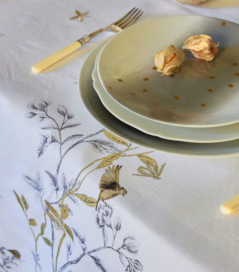 Alexandre Turpault Linen Botanical Tablecloth 170cm x 380cm - British product