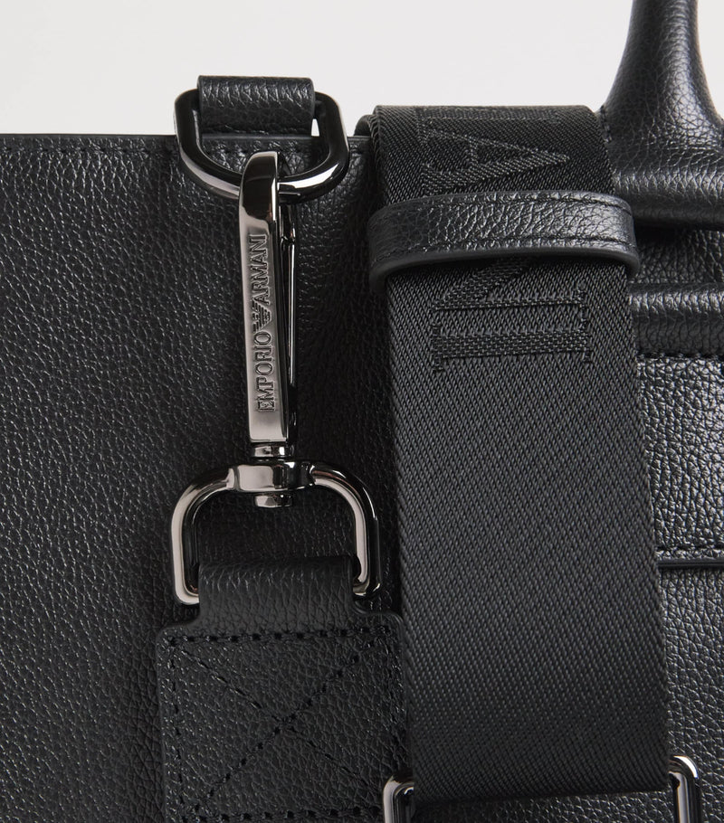 Emporio Armani logo leather briefcase, UK version