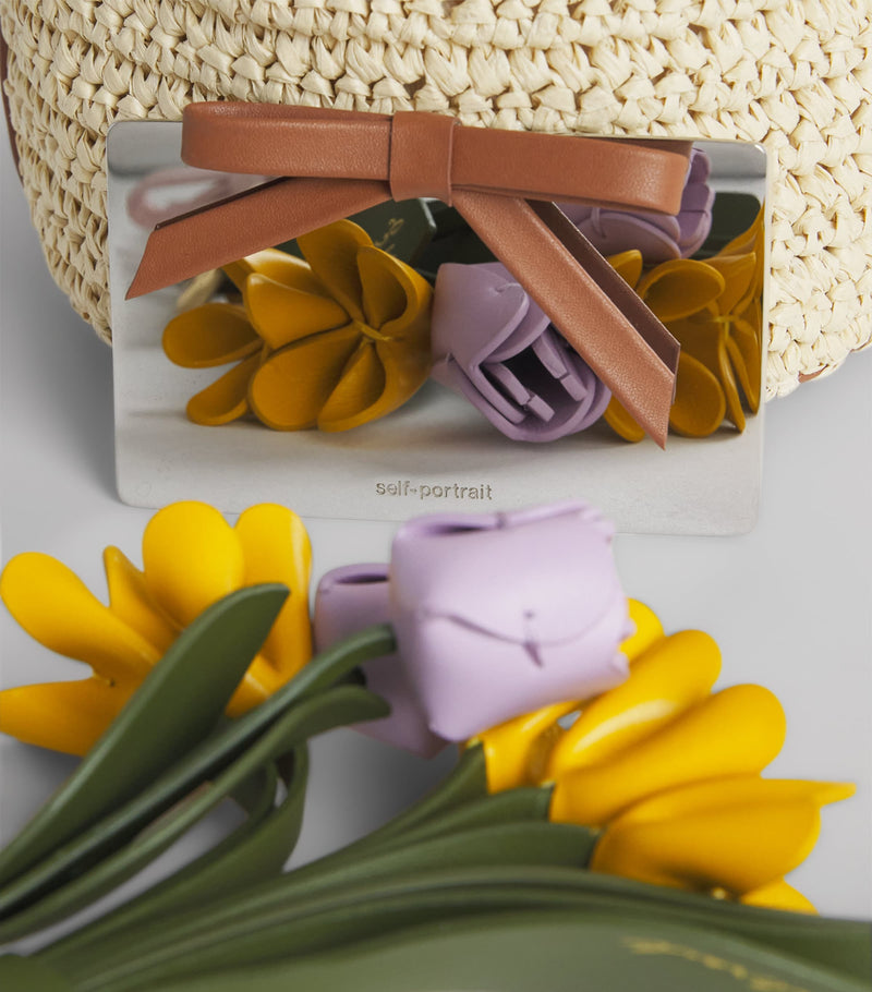 Self-Portrait mini raffia bucket bag, imported from the UK