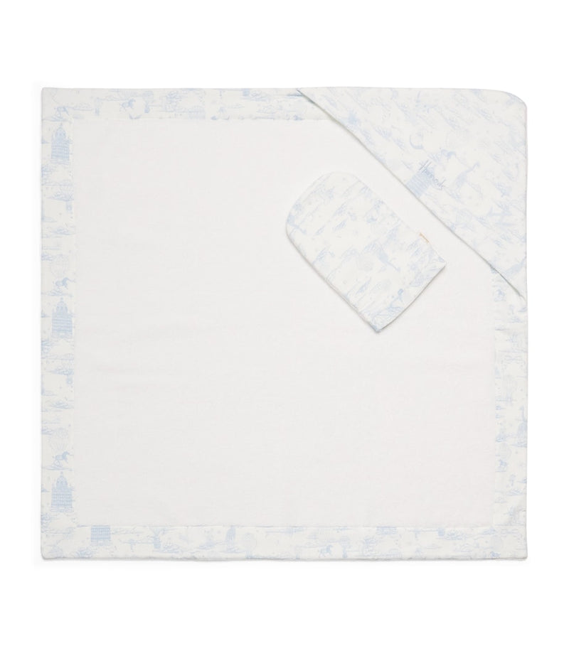 Harrods organic cotton hooded towel and wash mitt set 70cm, UK version