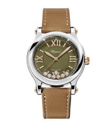 Harrods Chopard Happy Sport Rose Gold, Stainless Steel and Diamond Watch 36mm- Buy online at McGrocer