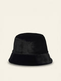 Prada velvet bucket hat with tapered brim, imported from the UK