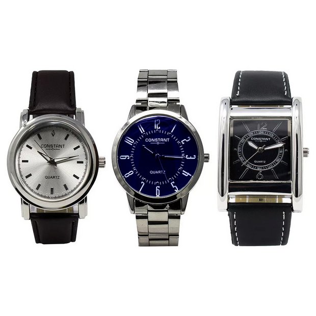 Constant quartz analogue watch set for men (British brand)