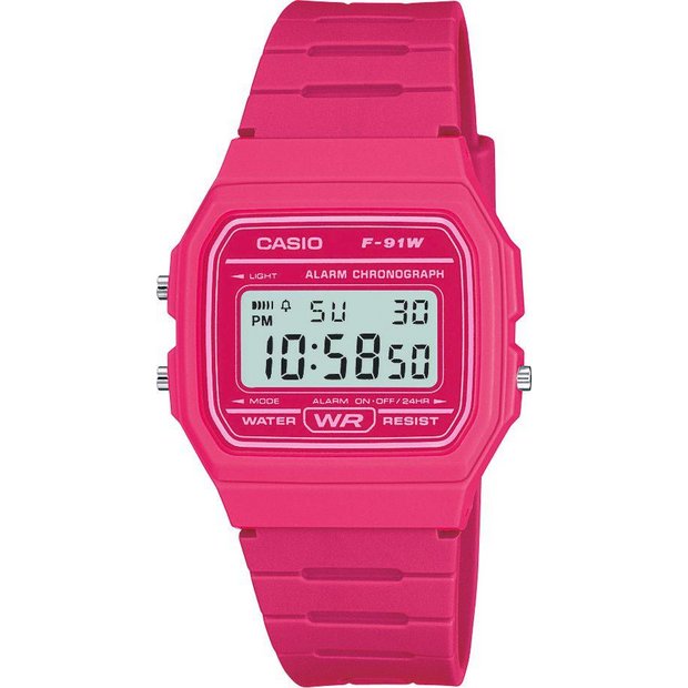 Casio watch pink resin strap 33.2mm, imported from the UK
