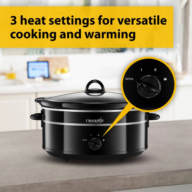 Crockpot 6.5 litre black slow cooker - British product