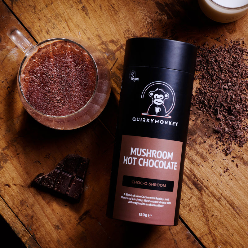 Quirky Monkey Choc-O-Shroom mushroom hot chocolate 150g (British brand)