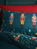 Catherine Lansfield Green Christmas Nutcracker Reversible Duvet Cover Set - British product