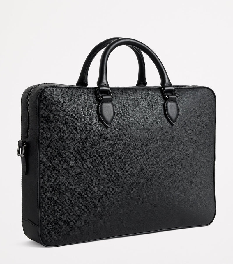 Saffiano Leather Briefcase with Compartmentalised Interior 30x40x7cm