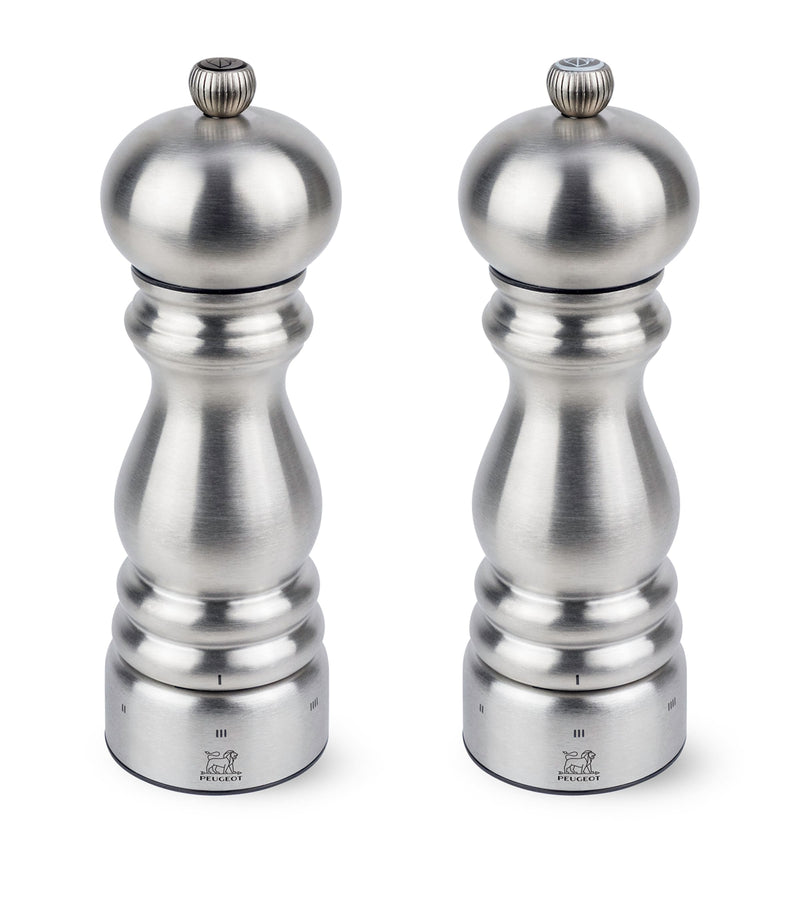 Peugeot Paris Chef stainless steel salt and pepper mill set 18cm, imported from the UK