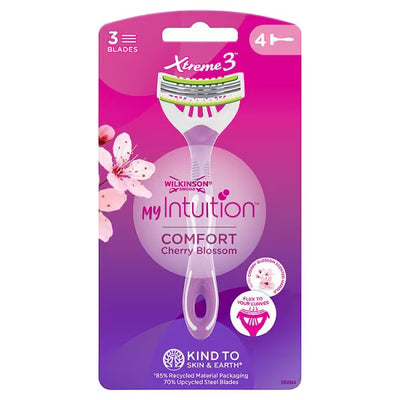 Superdrug Wilkinson Sword Xtreme 3 Comfort Cherry Blossom Disposable Women's Razors 4 Pack- Buy online at McGrocer