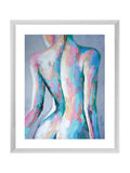 Brookpace Lascelles pink contemporary life drawing artwork in white frame (British brand)