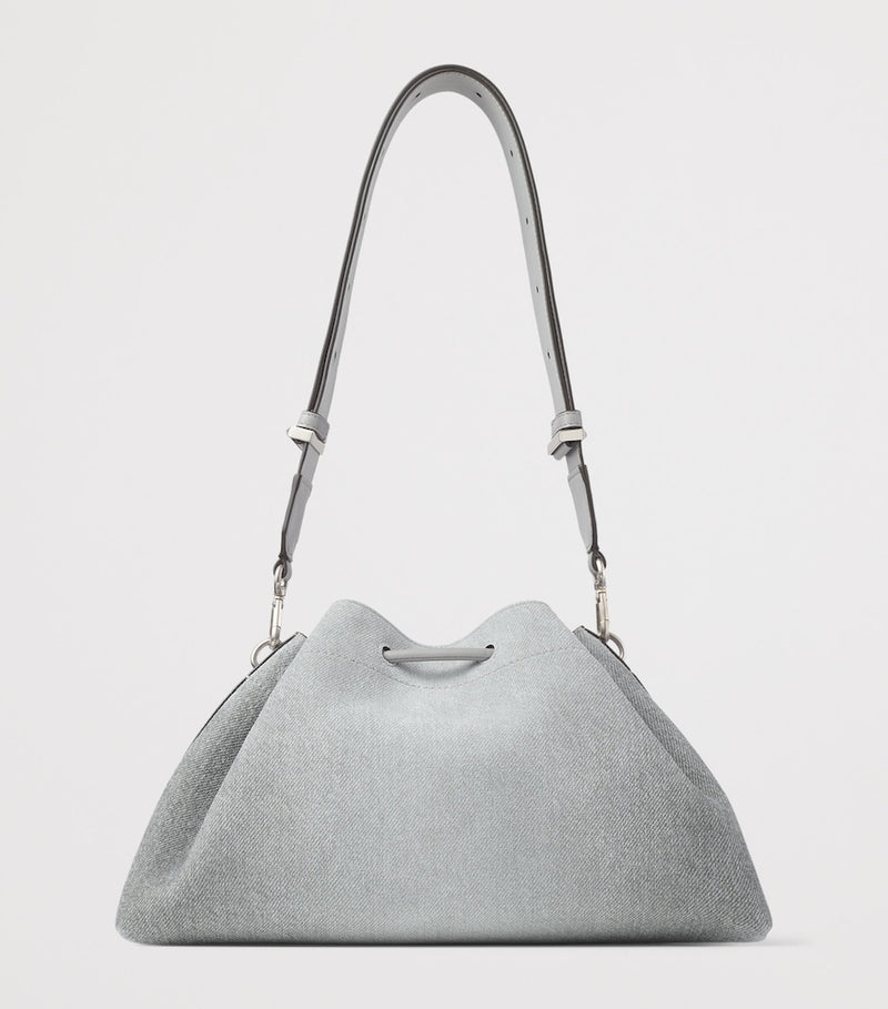 Jimmy Choo Cinch shoulder bag medium suede denim, UK version
