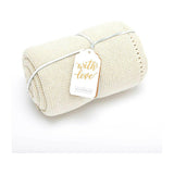 The Little Green Sheep Organic Knitted Cellular Baby Blanket - Linen GOODS Boots