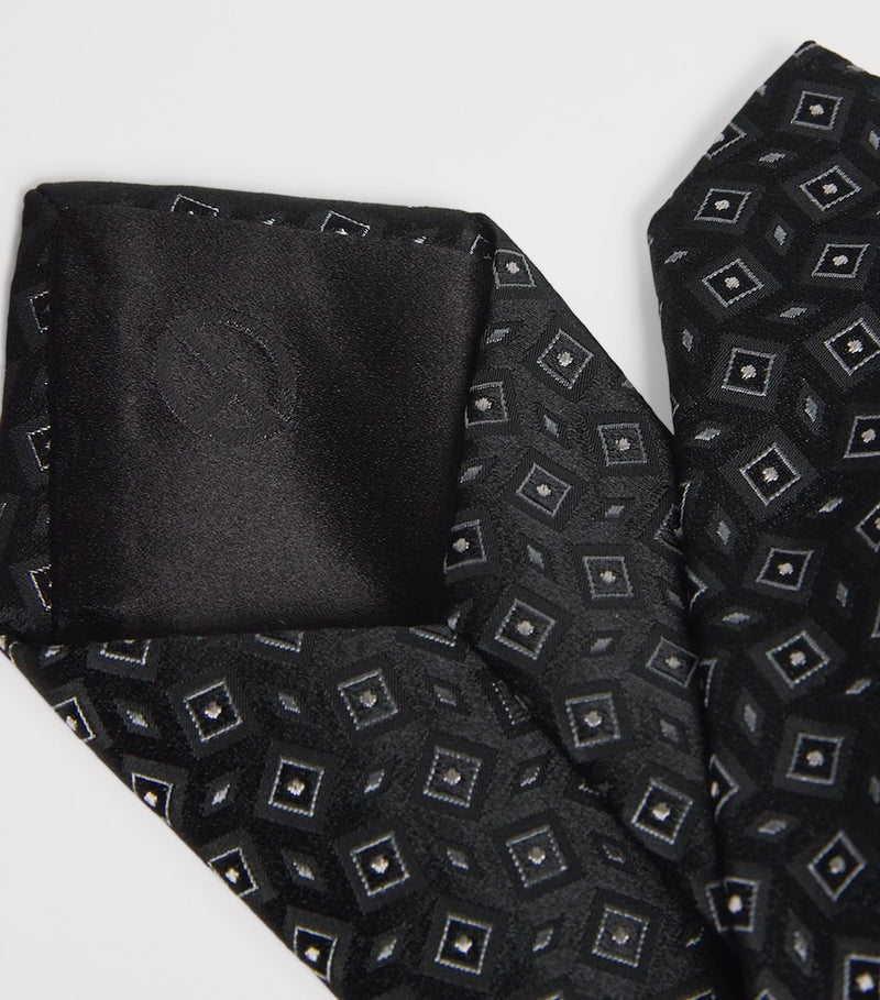 Giorgio Armani silk geometric jacquard tie - British product