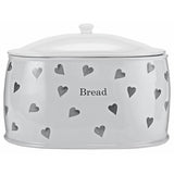 Argos Home white hearts stoneware bread bin (British brand)