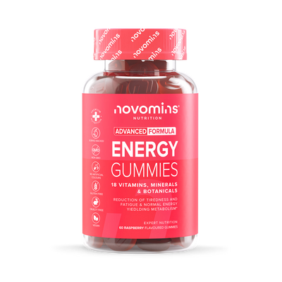 Holland & Barrett Novomins Energy Raspberry Flavour Gummies (60 Count)- Buy online at McGrocer